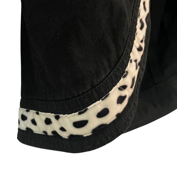 Sundance Denim Wear Black Jacket w/ Animal Print Trim | Made in USA | M - Picture 10 of 15
